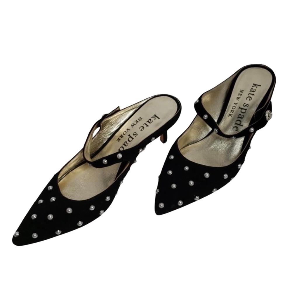 Kate Spade Marisol Faux Pearl Suede Mules Size 8 - Picture 7 of 9